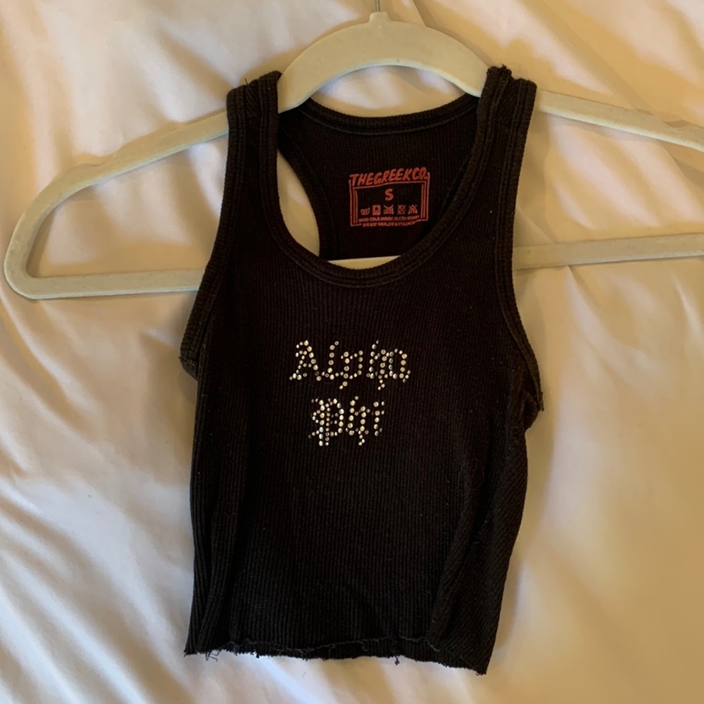 Racer back Alpha aphi sparkly tank crop top